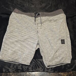 Volcom Gray Heather Pull-On Boardshorts with Dark Waistband